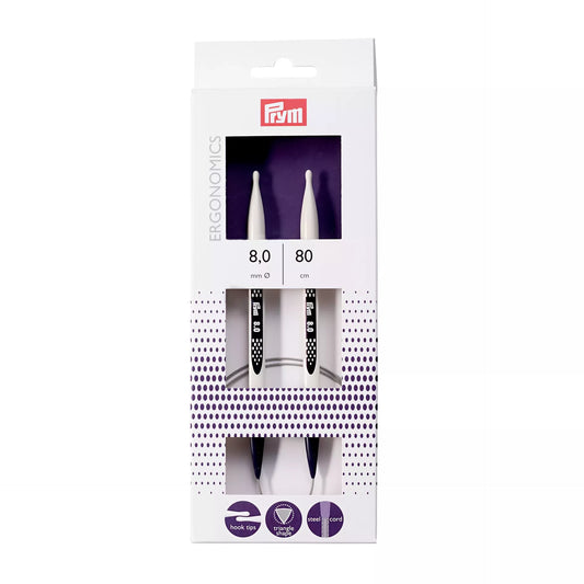 Circular knitting needles prym.ergonomics, 80cm, 8.00mm