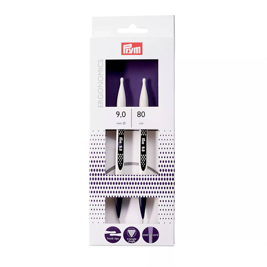 Circular knitting needles prym.ergonomics, 80cm, 9.00mm