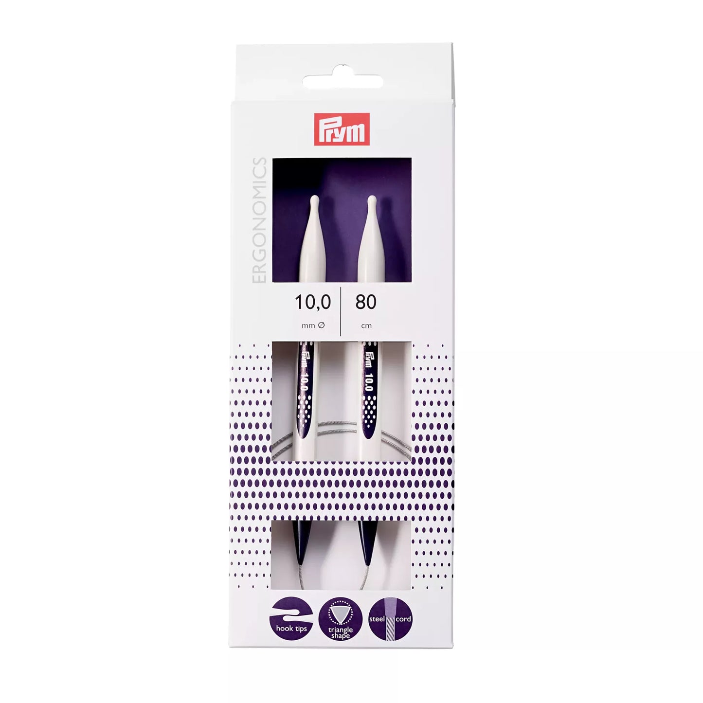 Circular knitting needles prym.ergonomics, 80cm, 10.00mm