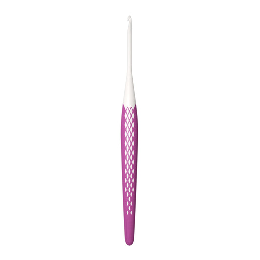 Crochet hook for wool plastic Ergonomics 3.0 mm 16 cm pink