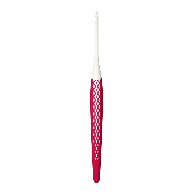 Crochet hook for wool plastic Ergonomics 3.5 mm 16 cm red