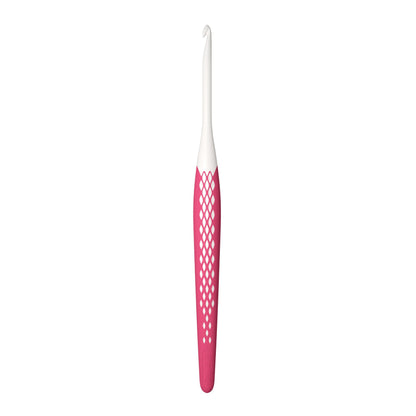 Crochet hook for wool plastic Ergonomics 4.0 mm 16 cm old rose