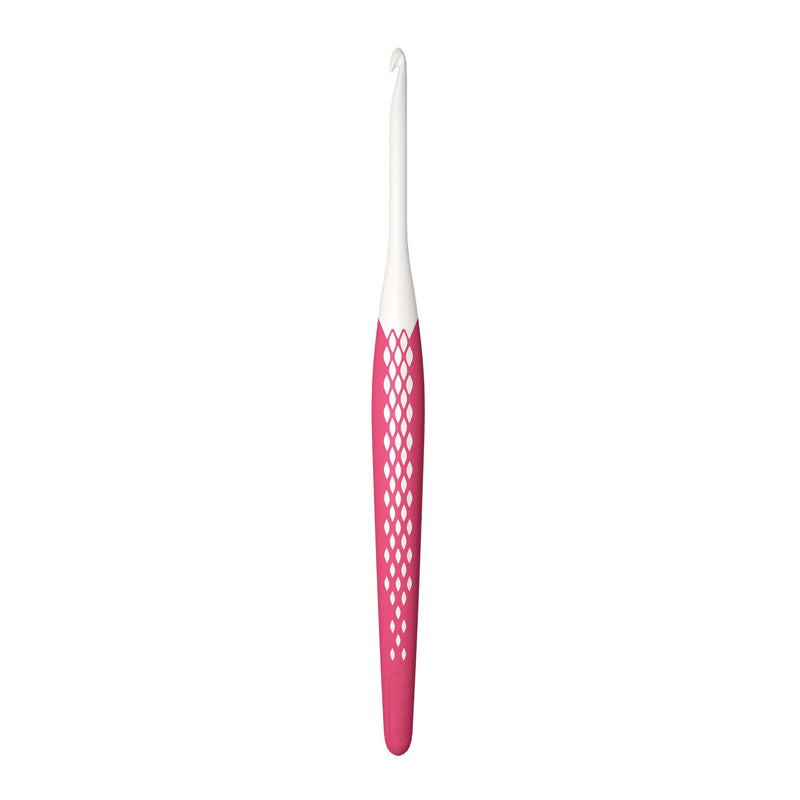 Crochet hook for wool plastic Ergonomics 4.0 mm 16 cm old rose