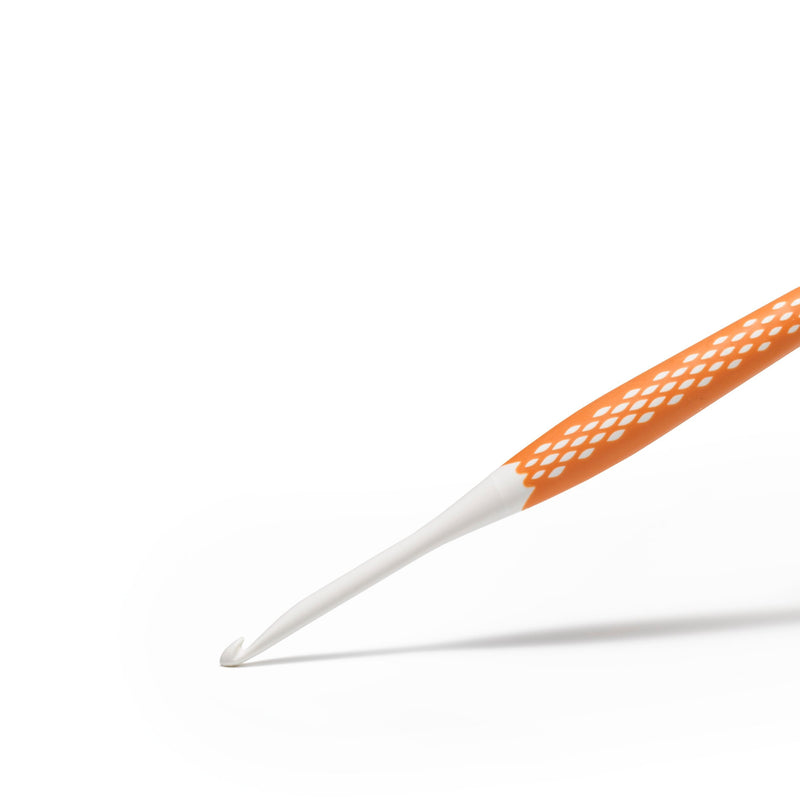 Crochet hook for wool plastic Ergonomics 4.5 mm 16 cm orange