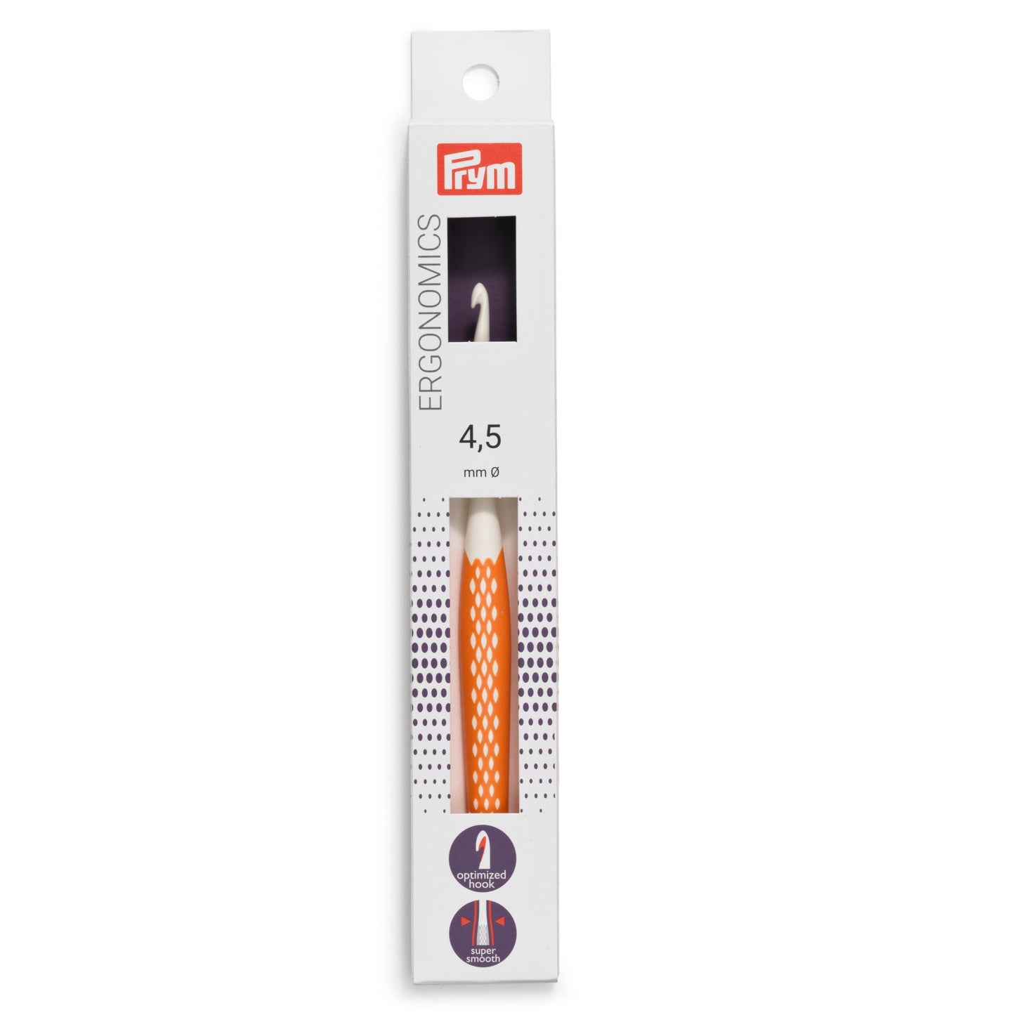 Crochet hook for wool plastic Ergonomics 4.5 mm 16 cm orange