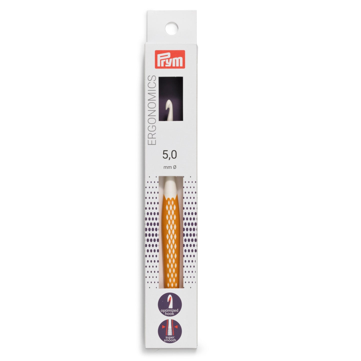 Crochet hook for wool plastic Ergonomics 5.0 mm 16 cm honey