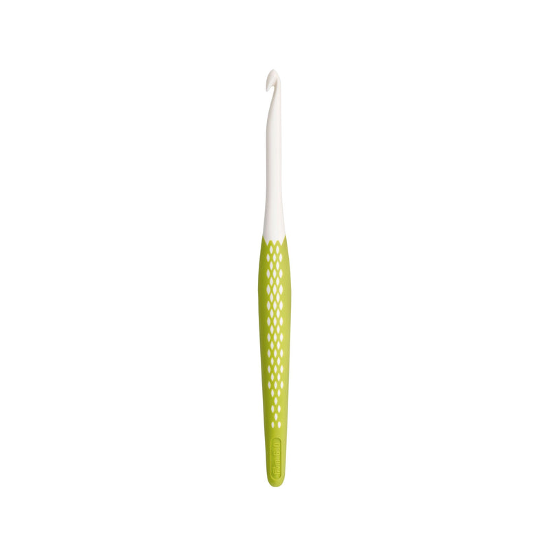 Crochet hook for wool plastic Ergonomics 17 cm 6.00 mm citrus green