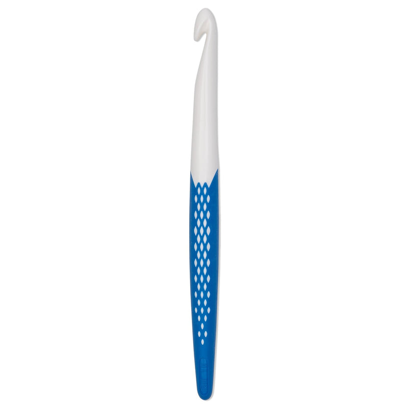 Crochet hook for wool plastic Ergonomics 18 cm 10 mm royal blue