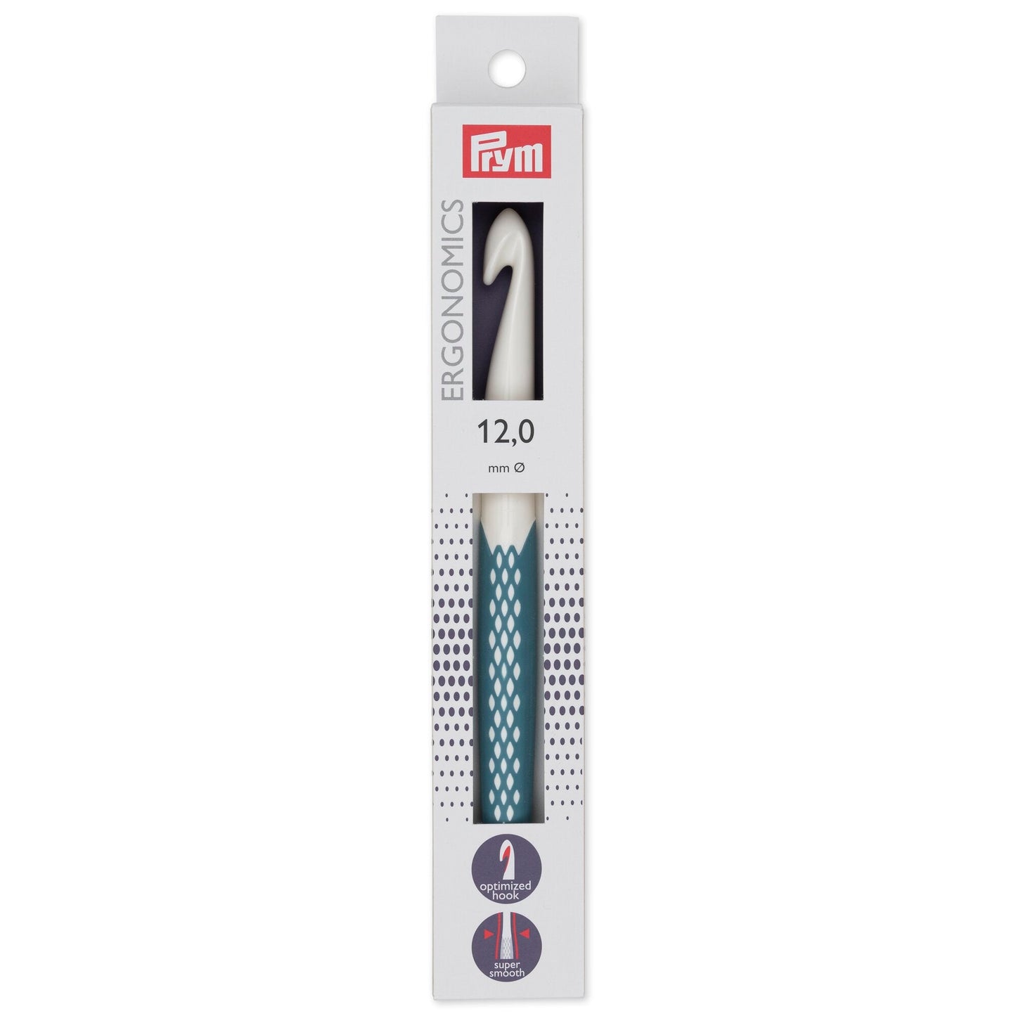 Crochet hook for wool plastic Ergonomics 18 cm 12.00 mm petrol green