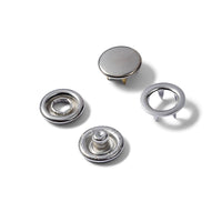 Non-sew refill for 390120, smooth cap, 10mm, silver-coloured