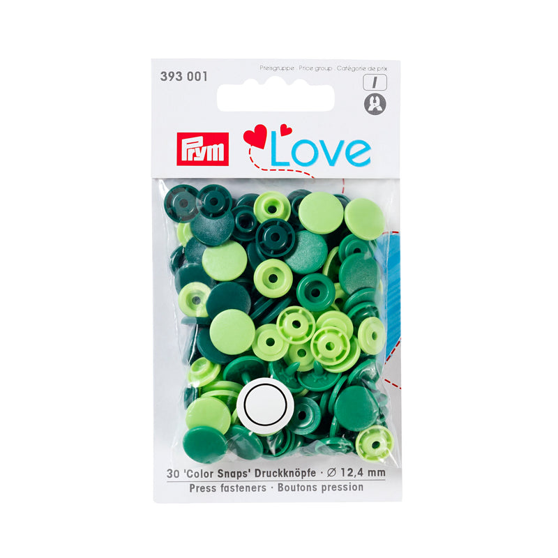 Color snap fastener, Prym Love, plastic, 12.44 mm(30pc)