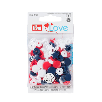 Color snap fastener, Prym Love, plastic, 12.44 mm(30pc)