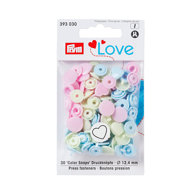 Colour snap fastener, Prym Love, heart, 12.4mm(30pc)