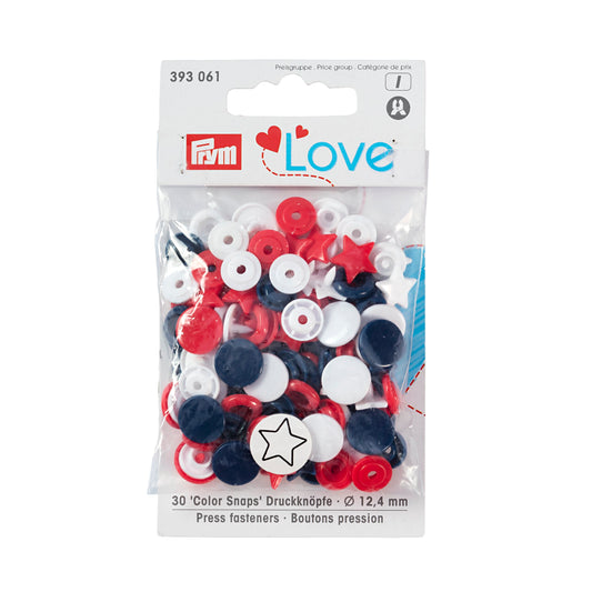 Colour snap fastener, Prym Love, star, 12.4mm(30pc)