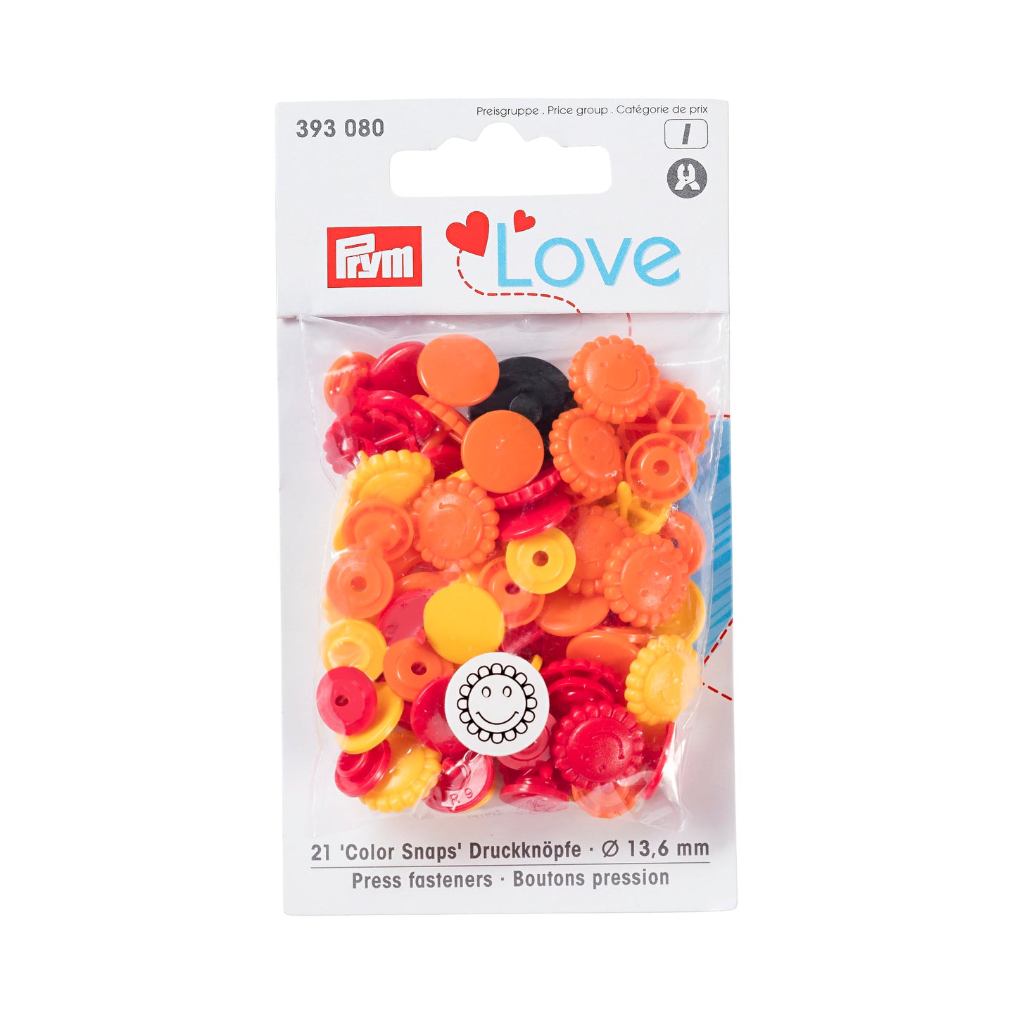 Colour snap fastener, Prym Love, flower, 13.6mm(30pc)