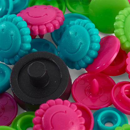 Colour snap fastener, Prym Love, flower, 13.6mm(30pc)