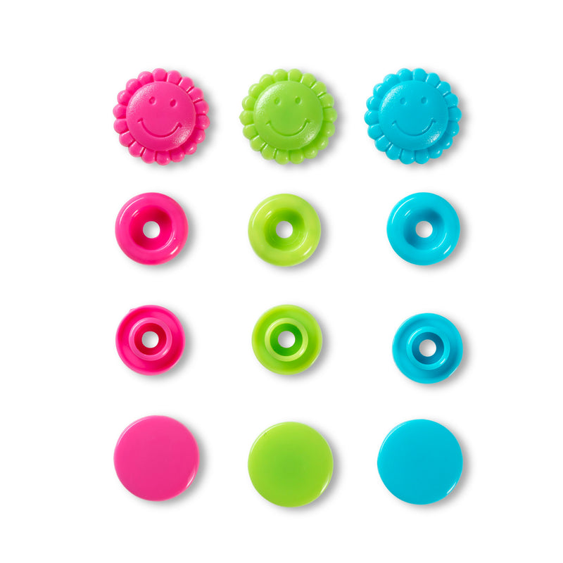 Colour snap fastener, Prym Love, flower, 13.6mm(30pc)