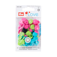 Colour snap fastener, Prym Love, flower, 13.6mm(30pc)