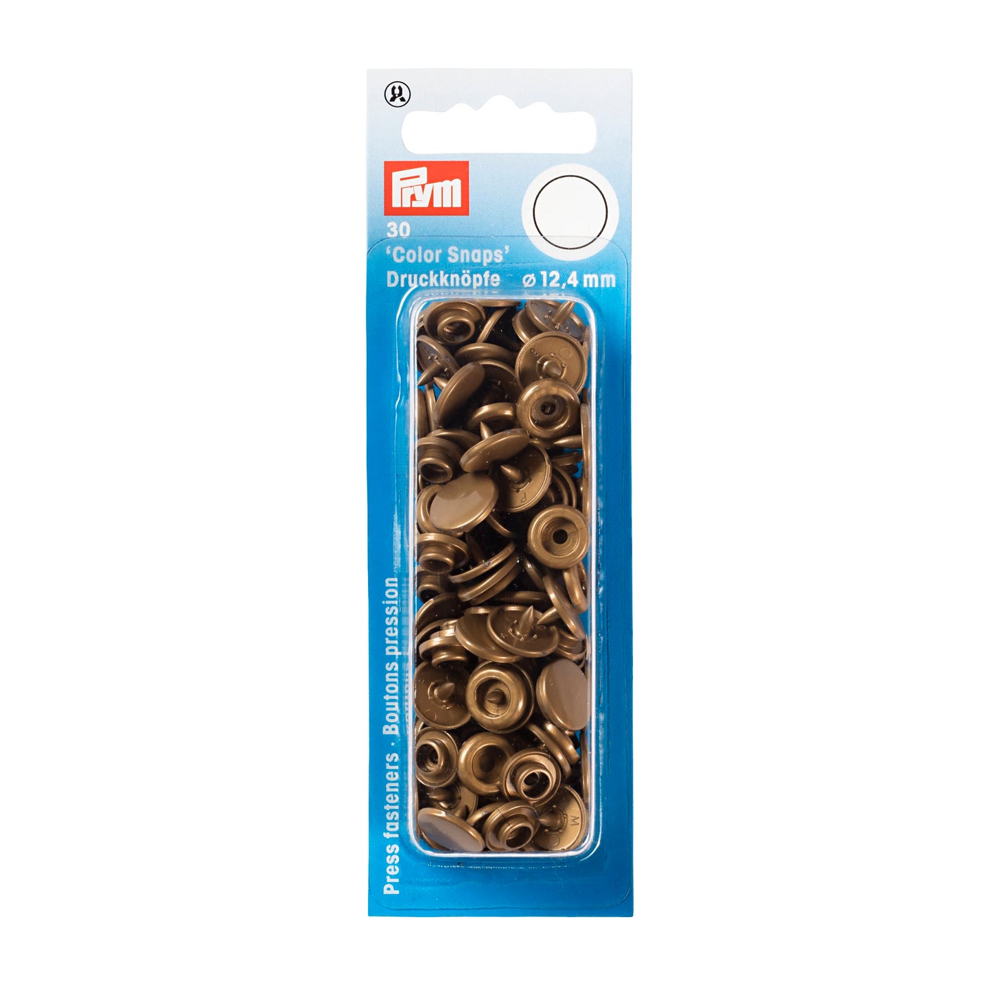 Non-sew press fasteners, Colour Snaps, round, 12.4mm(30pc)