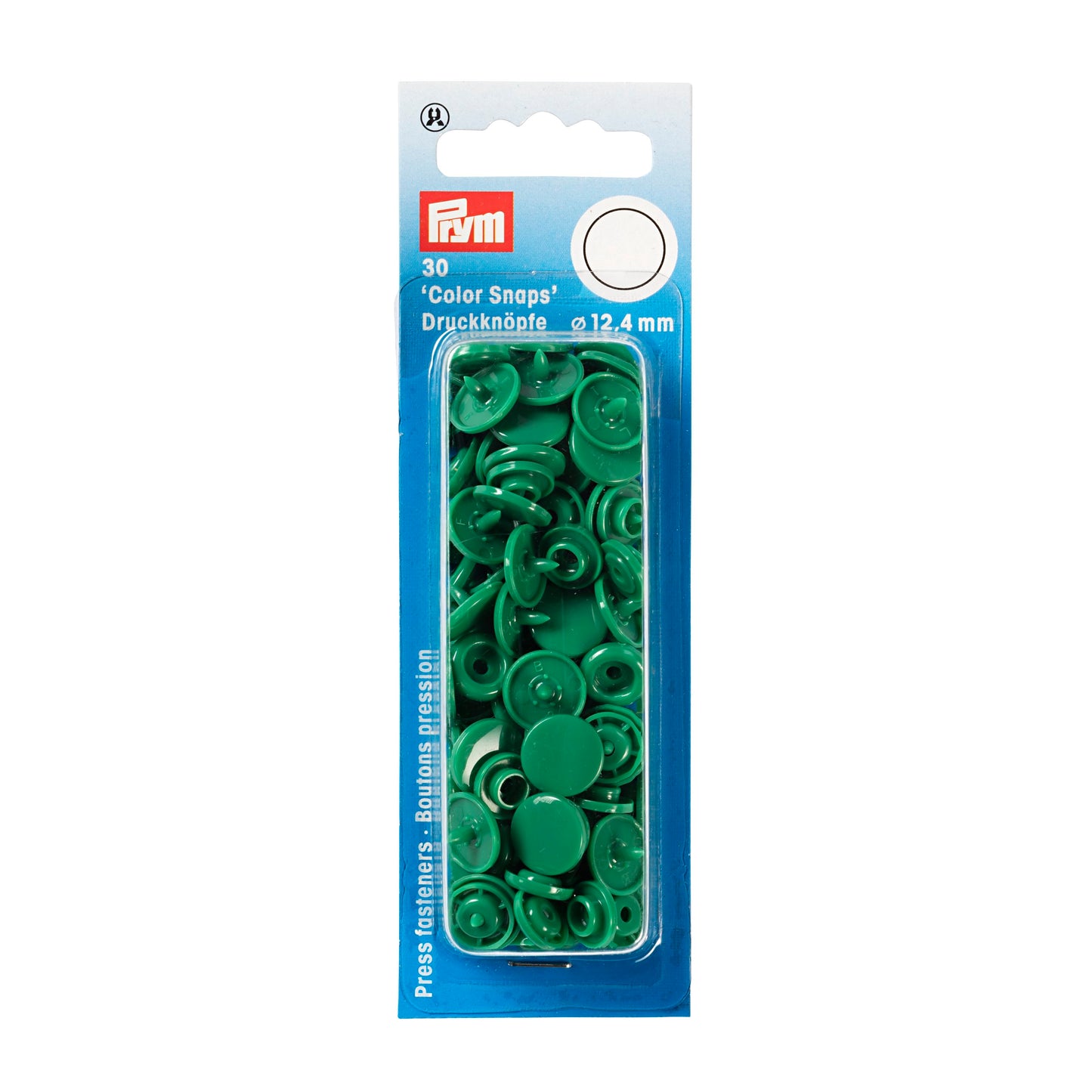 Non-sew press fasteners, Colour Snaps, round, 12.4mm(30pc)