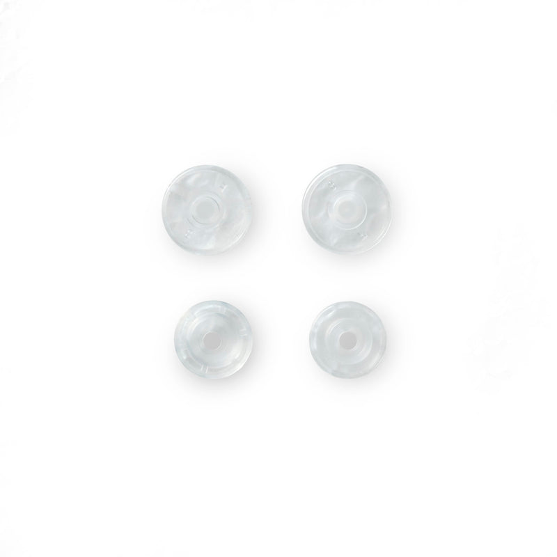 Non-sew press fasteners, Colour Snaps, round, 12.4mm, transparent