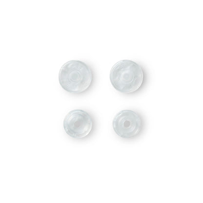 Non-sew press fasteners, Colour Snaps, round, 12.4mm, transparent