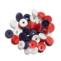 Press fasteners 'Color Snaps Mini', sew-on look, Prym Love, red/white/navy blue(36pc)