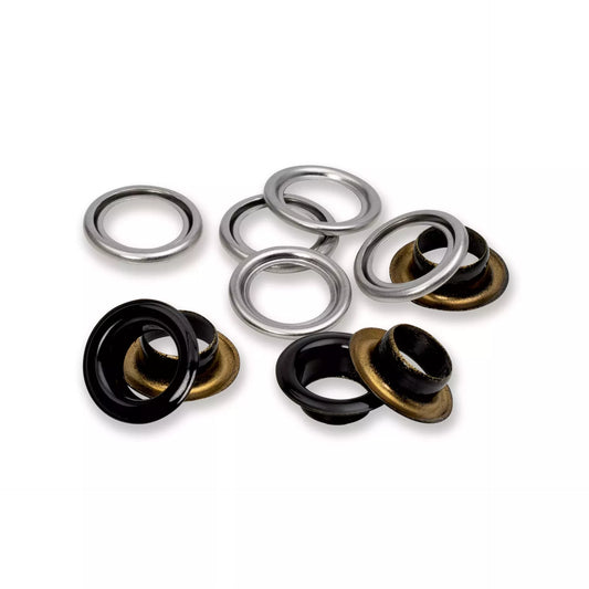 Eyelets with washers colored
