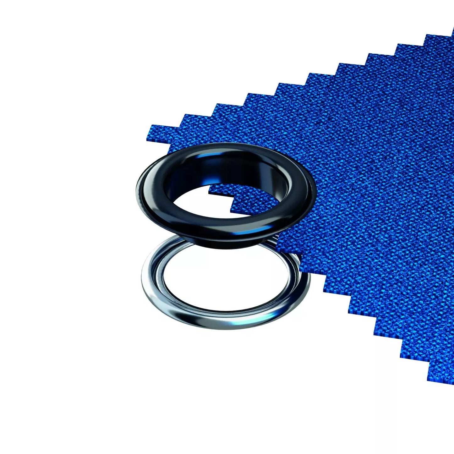 Eyelets with washers colored