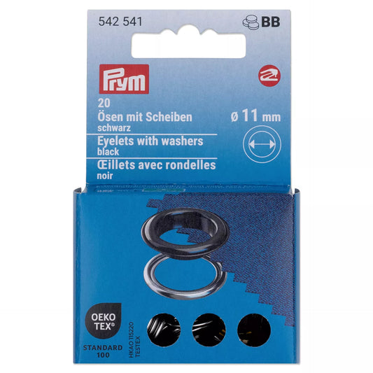 Eyelets with washers colored