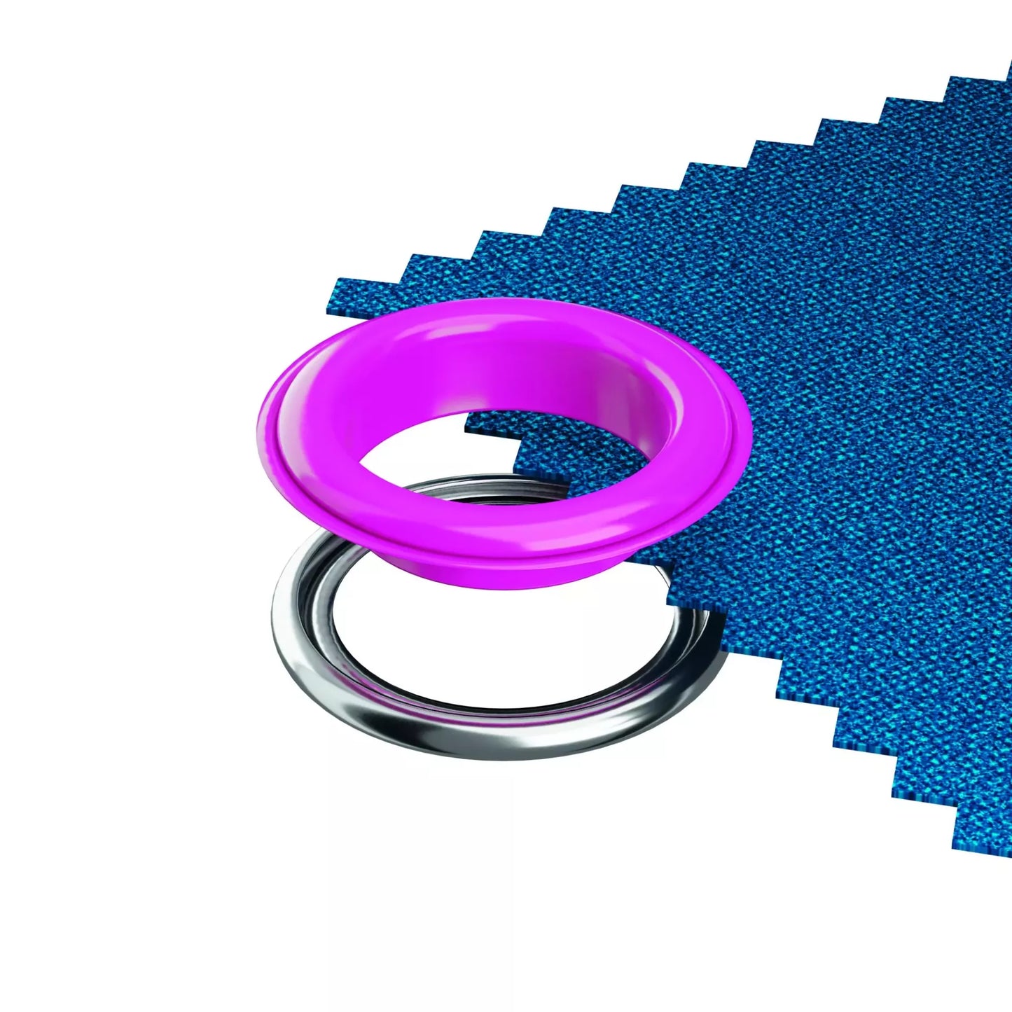 Eyelets with washers colored