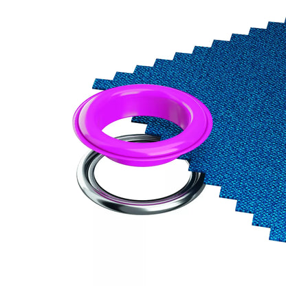 Eyelets with washers colored