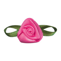 Ribbon Bow Foliage Flower With Single Face Satin  Ivory Ribbon(10 PCS)