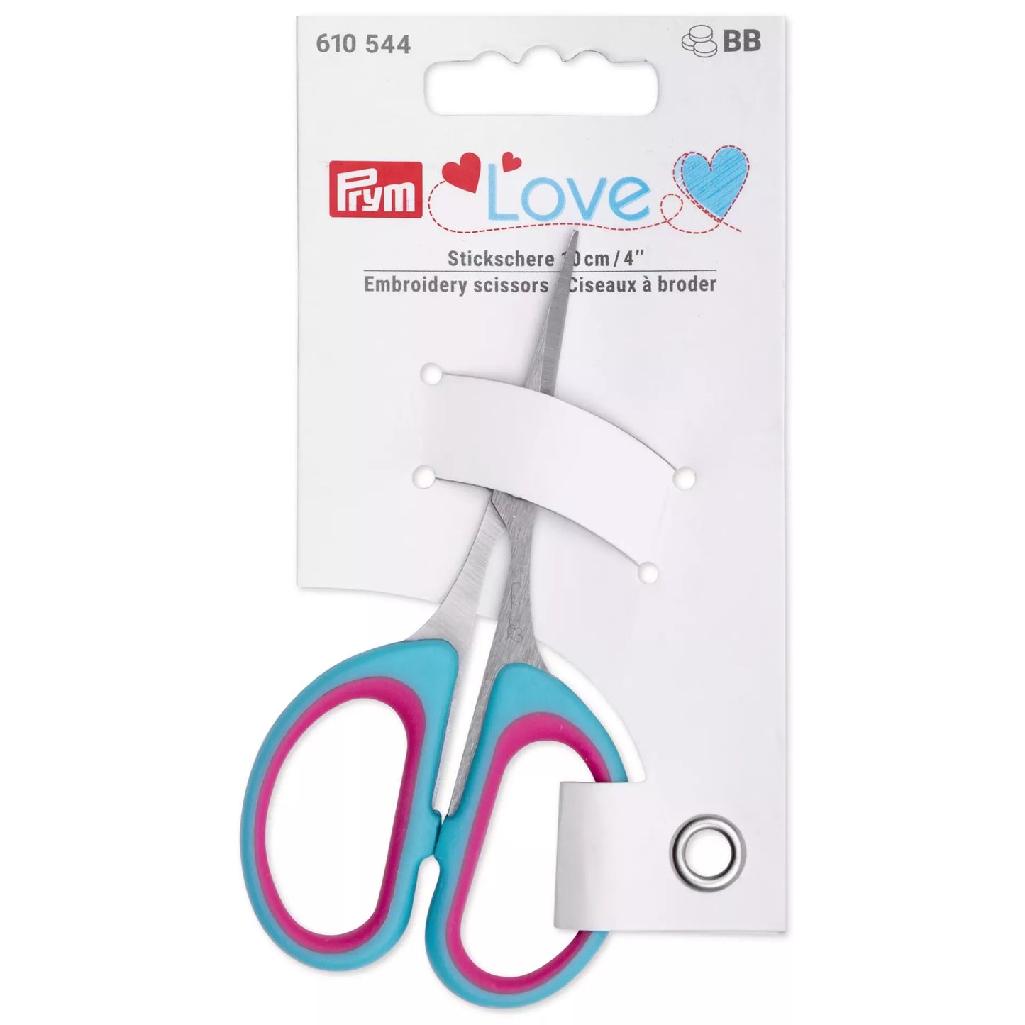 Embroidery scissors Prym Love, 10 cm, mint/pink