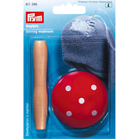 Darning Mushroom hardwood natural lacquered, toadstool patt.