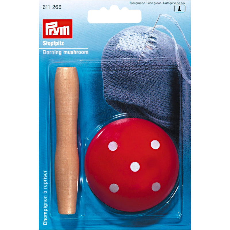 Darning Mushroom hardwood natural lacquered, toadstool patt.