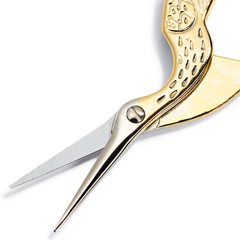 Embroidery Scissors Stork 3 1/2'' 9 cm gold coloured