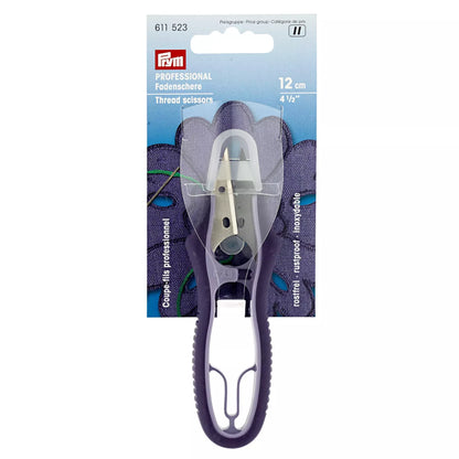 Thread scissors, professional, with soft grip and end cap