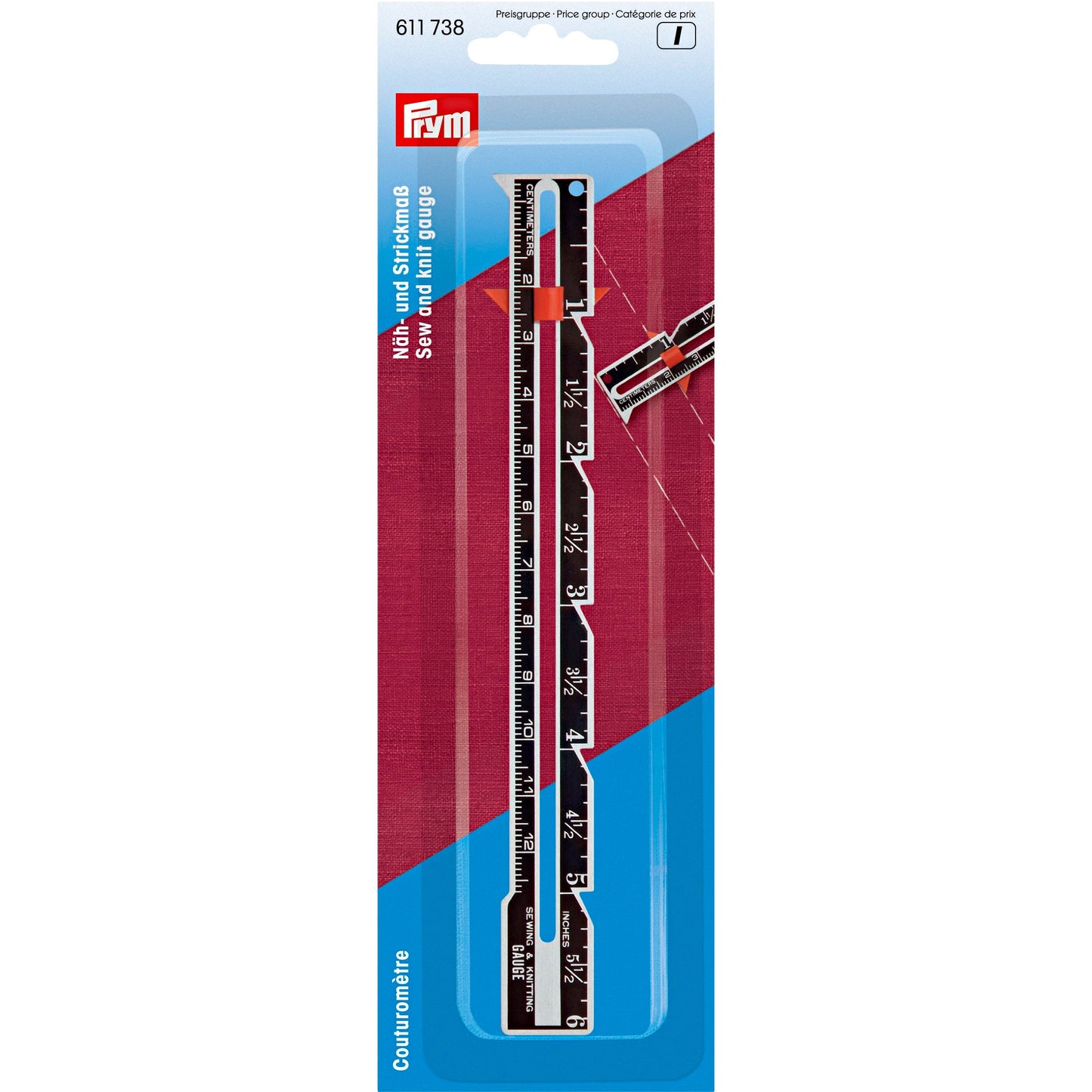 Sew and knit gauge cm / inch