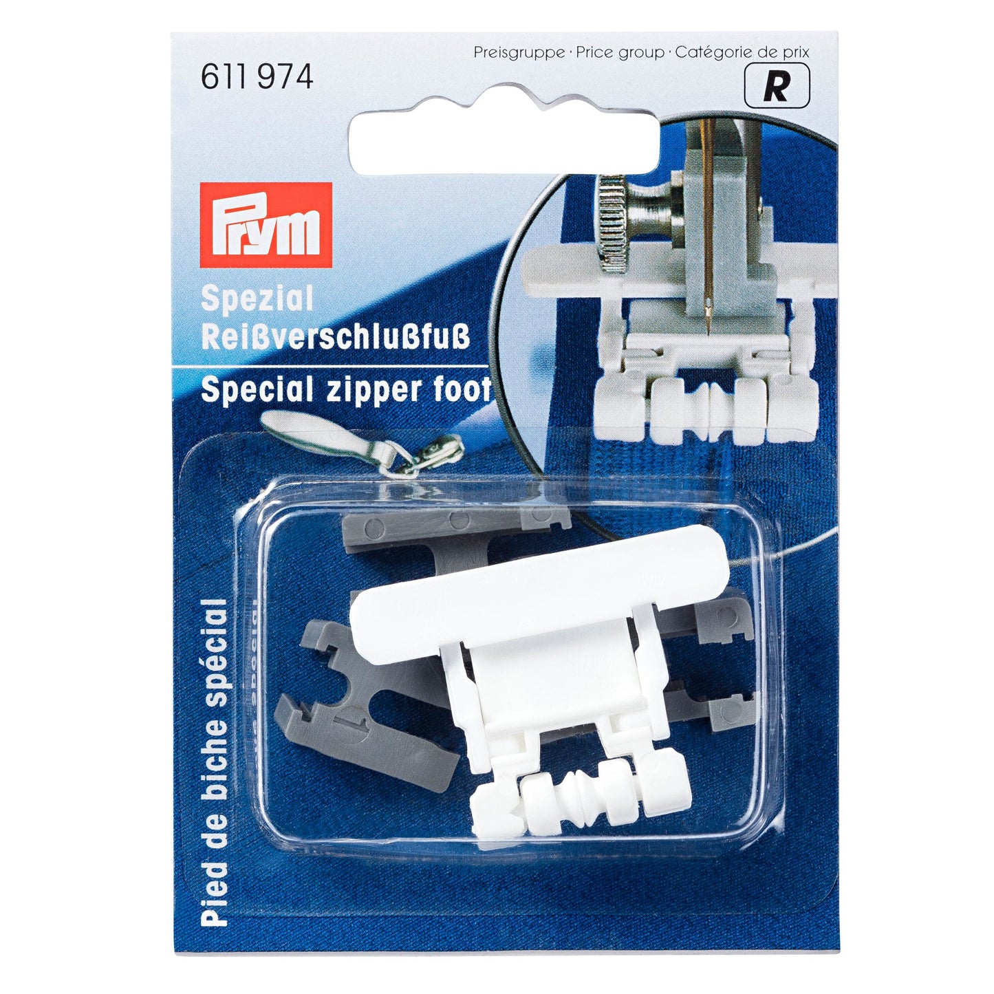 Special zipper foot for Sewing Machines for non-visible zips