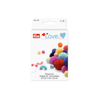 Prym Love Pompom Set, turquoise/blue/pink