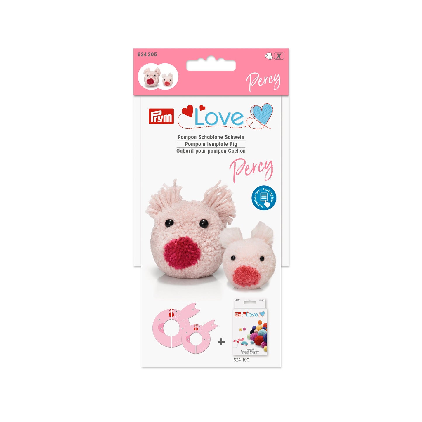 Pompom template Pig Percy