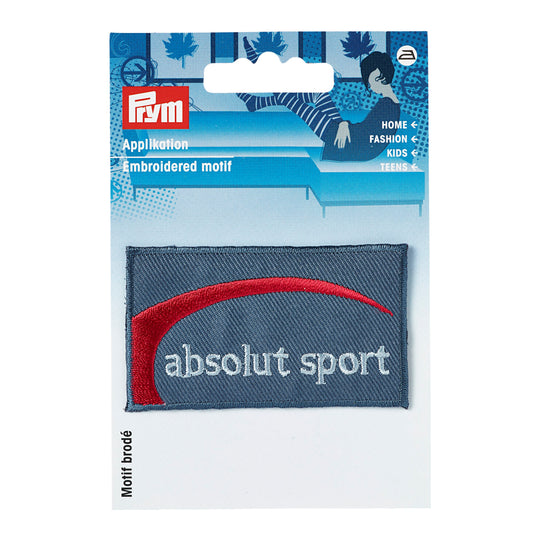 Applique jeans label, absolute sports