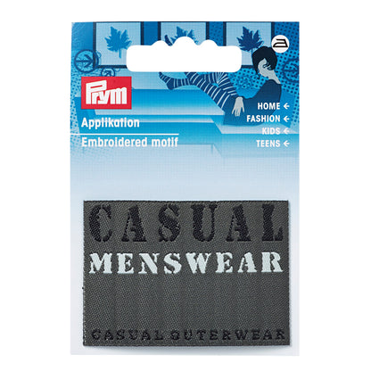 Applique jeans label, black, rectangle, Casual Menswear