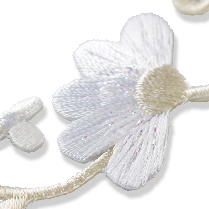 Applique flower tendril white/cream