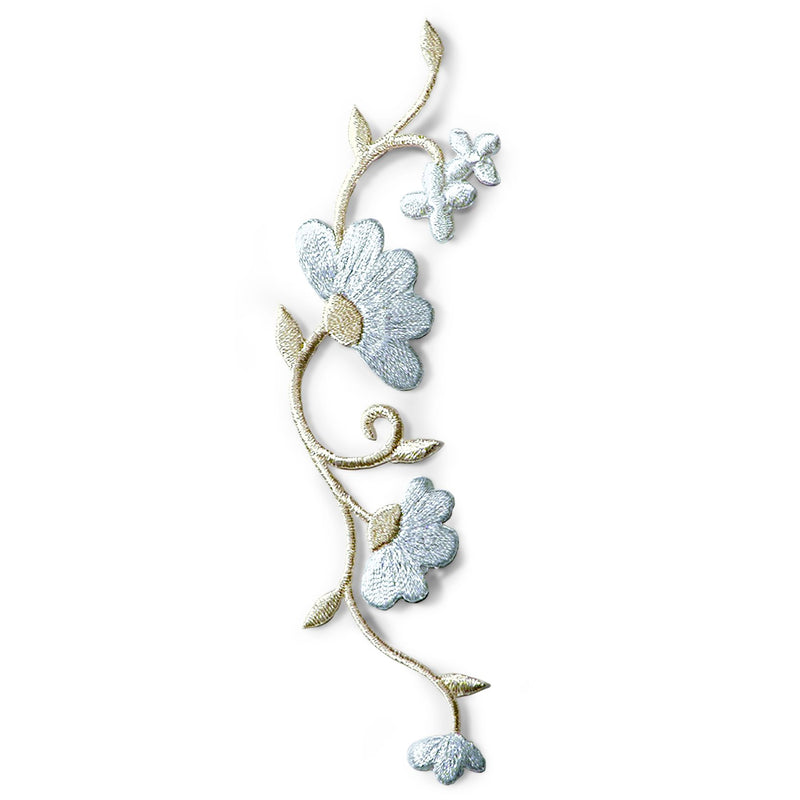 Applique flower tendril white/cream