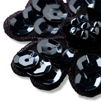 Applique sequin flower black