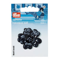 Applique sequin flower black