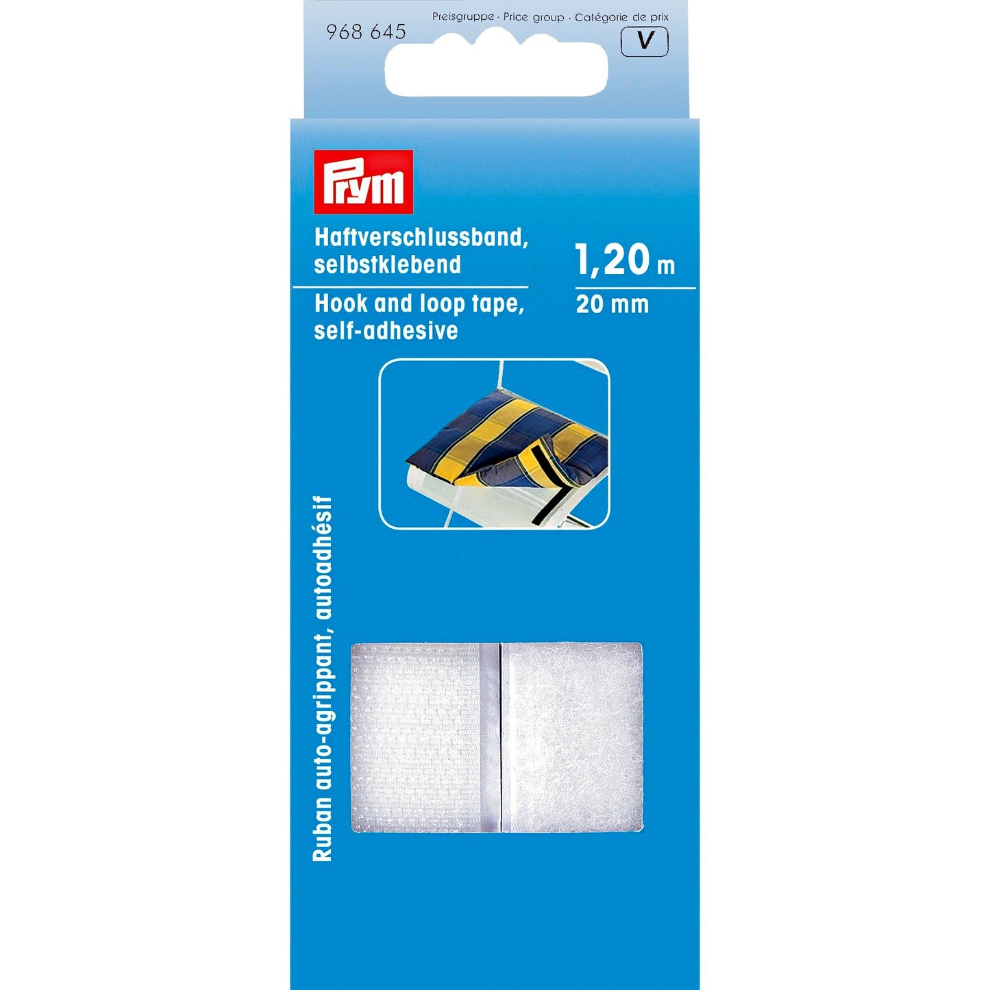 Hook and Loop Tape self-adhesive 20 mm white