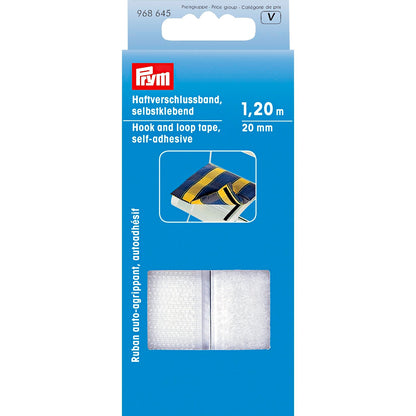 Hook and Loop Tape self-adhesive 20 mm white